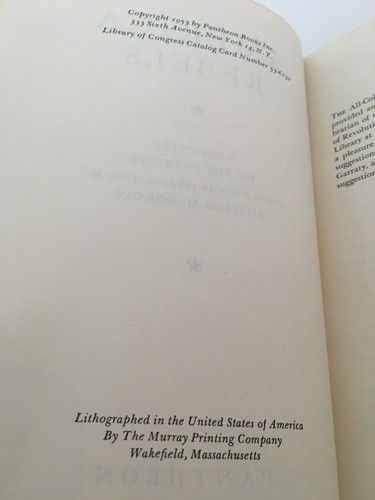 America Rebels Narratives of the Patriots by Dorson HC Book American Revolution - Picture 7 of 12