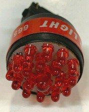 1 ROTATING FLASHING 19SMD RED LED WEDGE BASE BULB TAIL BRAKE STOP LIGHT#6656 