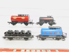 4x Fleischmann/Liliput etc H0/DC Bastler-Güterwagen: Shell+Fina etc #AQ739-1