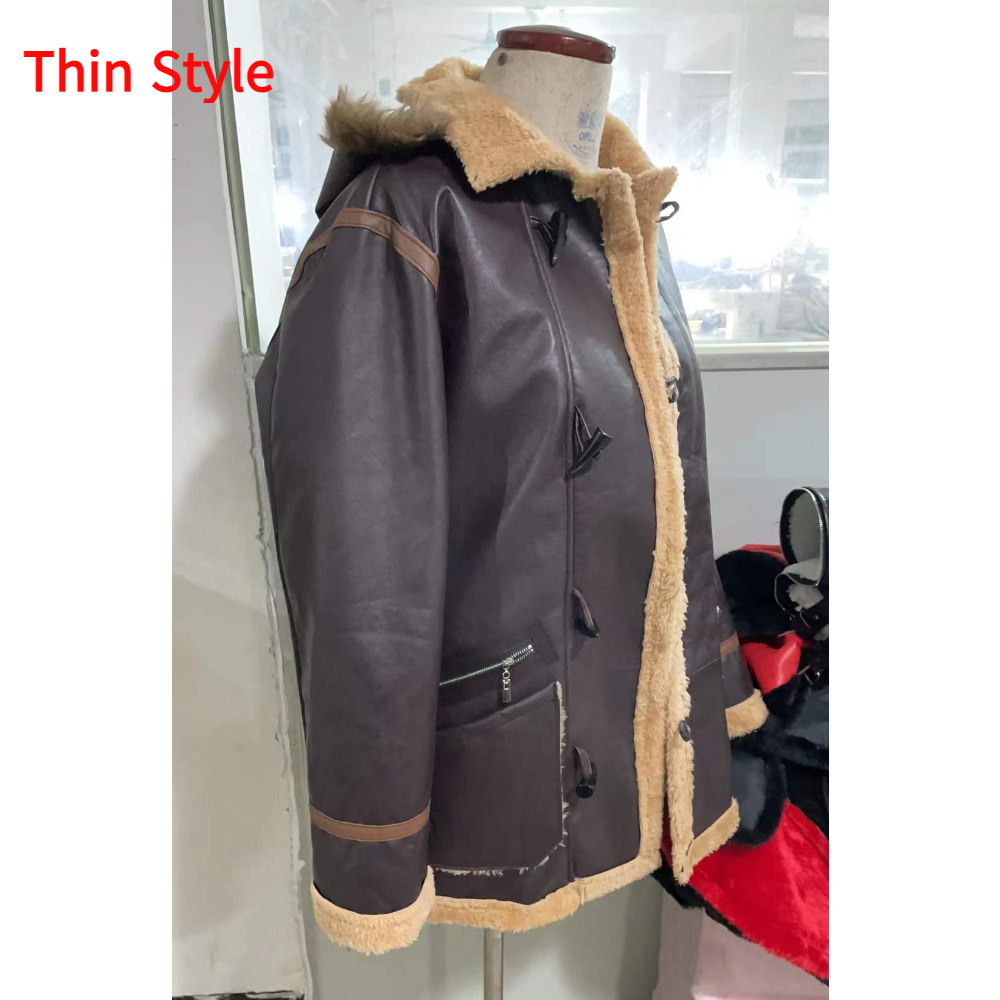 Coffee Faux Fur Single-Breasted Mid-Length Winter Men's Coat