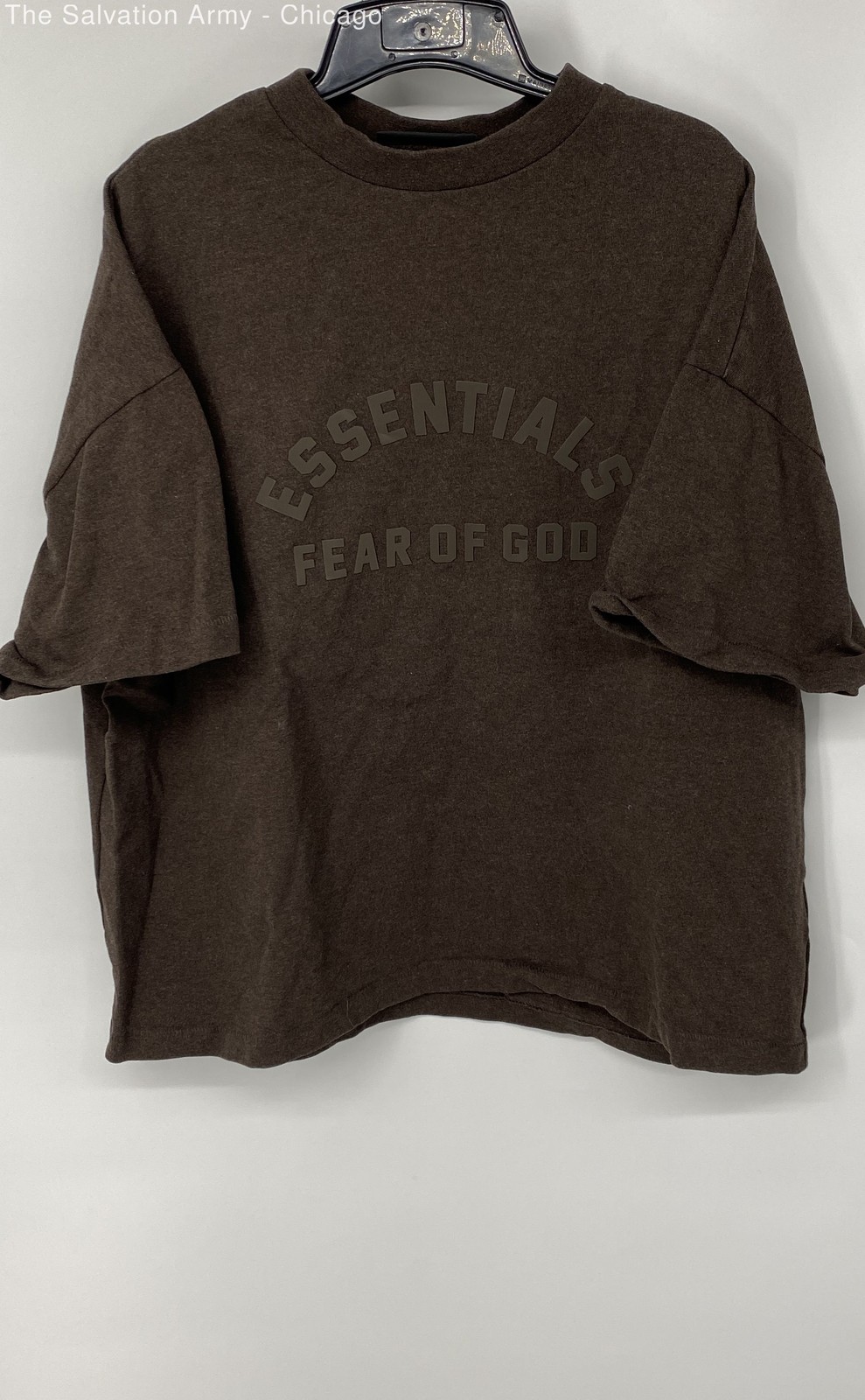 Fear Of God Essentials Mens Brown Short Sleeve Pullover T-Shirt Size Large