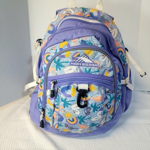 Hi Sierra Fatboy Backpack Purple Beach Vibes 16 x 14 Roomy Lots of pockets - Picture 3 of 16