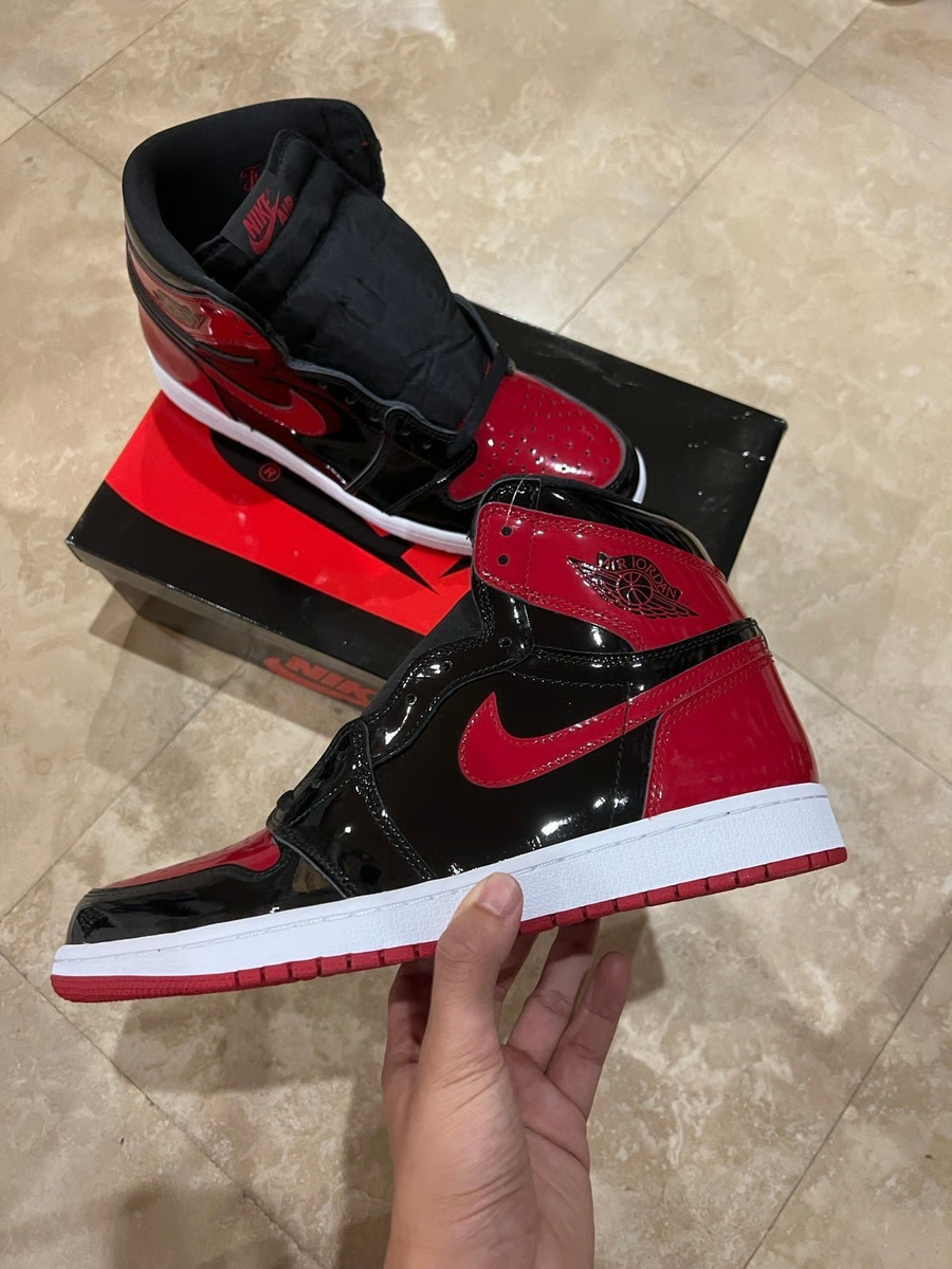 Size 9.5 - Jordan 1 Retro OG High Patent Bred for sale online | eBay