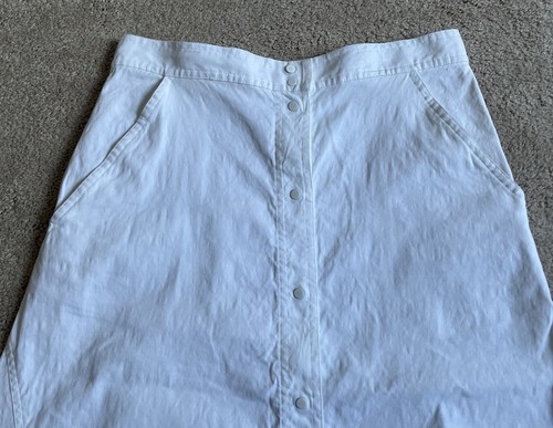 A.L.C. ALC White Linen Blend Snap Front Jayce Skirt Sz. 4 - Picture 2 of 5