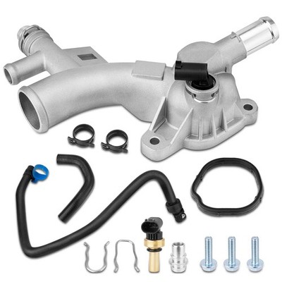 YEHERIT Aluminum Water Outlet Coolant Housing Matte Frosted 25193922 Silver 