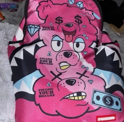 SPRAYGROUND PINK PUNK FOLLOW YOUR DREAMS MONEY BEAR BACKPACK