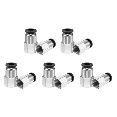10 Stück Innengewinde,gerade,8mm RohrAD x 1/4 Zoll NPT,Steckfittings,schwarz