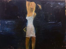 Oil Painting Cubism Noir 18"x24" Woman Nautical Seascape Original Signed