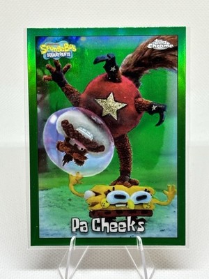 2025 Topps Chrome SpongeBob Pa Cheeks #113 Kelp Green Refractor Nickelodeon