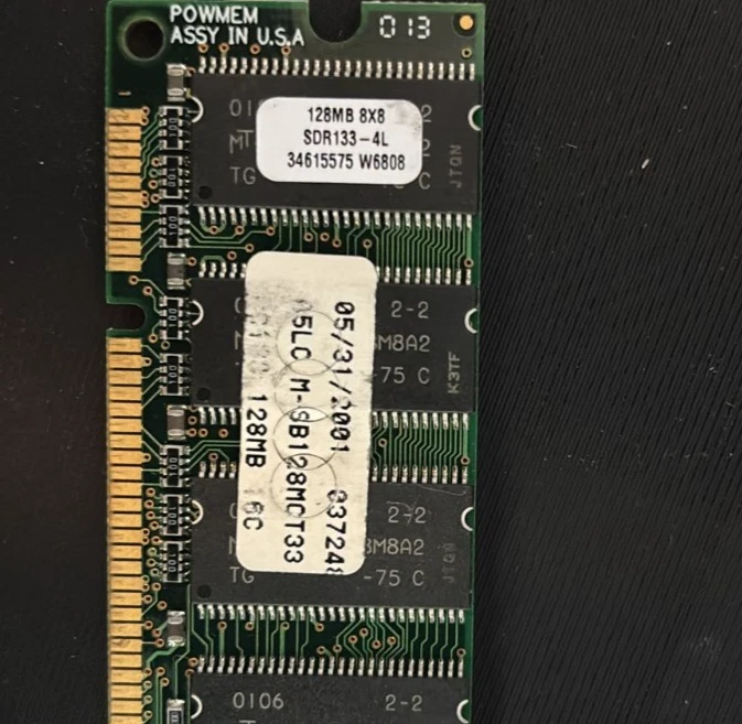 POWMEM Vintage  128MB   SDRAM 168pin Memory  133MHz micron chips (Tested) - Image 3 of 3