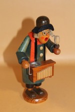 Christian Ulbricht Räuchermann Leierkastenmann 18cm Seiffen SN Flachshaar