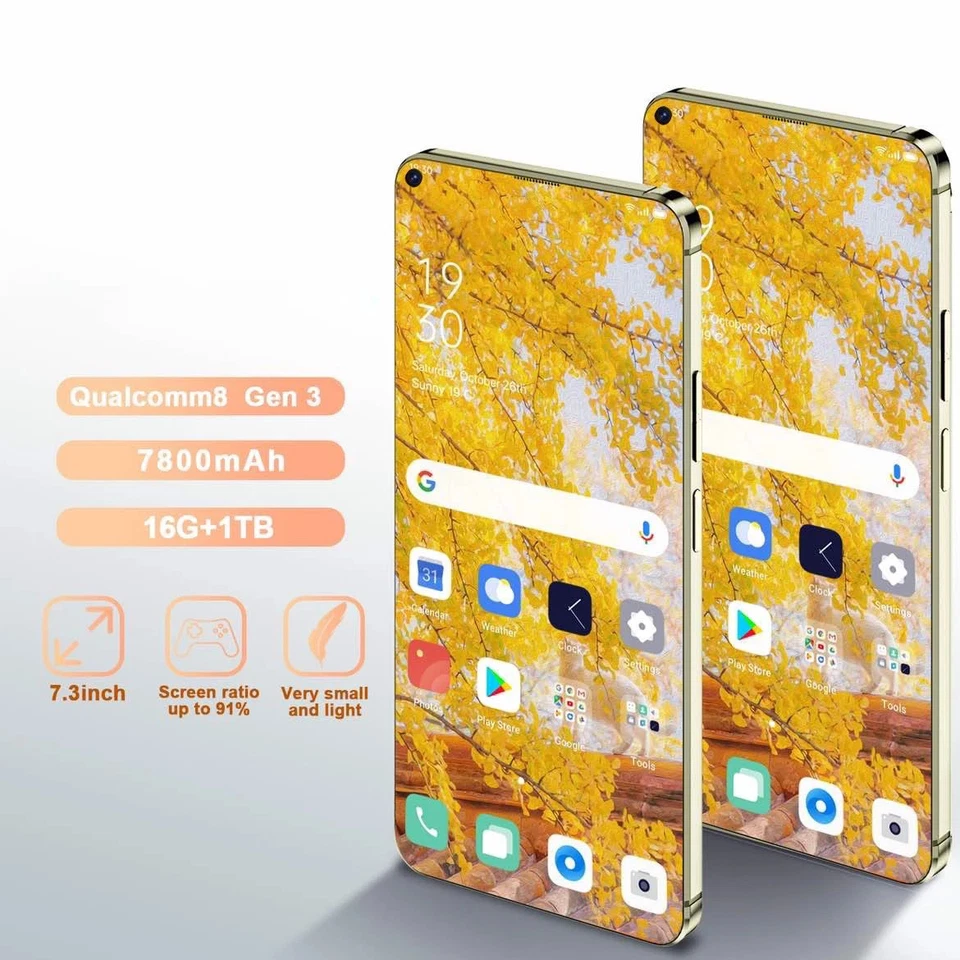 Smartphone S26 ULTRA Pro 7"+ Pollici SD Dual Sim Cellulare Android 1T 2T 512 S25 - Immagine 2 di 4