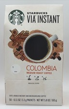 Starbucks Via Ready Brew Colombia Medium Roast INSTANT Coffee 50 Ct Exp 5/2026