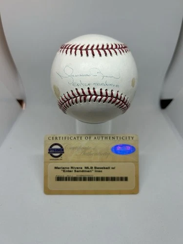 Mariano Rivera Signed Baseball Inscribed Enter Sandman Steiner Certified Auto
