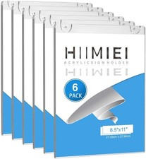 HIIMIEI 12 Pack Acrylic Wall Sign Holder 8.5x11 Vertical, Clear Plastic Pictu...