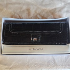 Liz Claiborne Black Croc-Embossed Wallet