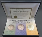 THREE CENTURIES SILVER DOLLARS PEACE MORGAN AMERICAN EAGLE 90% & 999 FINE NR!