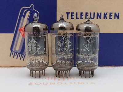 Telefunken ECC82 12AU7 Ribbed Plates   Bottom Matched Trio - Berlin 1957 - NOS+