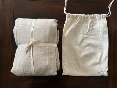 JaTaCa 100% France Flax Linen KING Duvet Cover Set 3-Pcs  (Natural Linen Color)