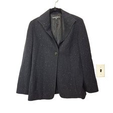 Lafayette 148 New York Wool Silk Blend One Button Speckled Blazer Jacket Size 8