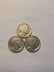 Very Nice VF+ to EF 1935, 1936 & 1937 BUFFALO NICKELS Beautiful old Coins!