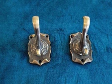 Vintage Amerock Carriage House Wall Mount Towel Robe Coat Hooks Antique Brass.