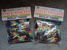 Natural wood Golf tees pack of 90 set of 2 