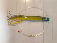 Squid-shaped trolling lure, approx. 35cm, size 9 hook, with leader