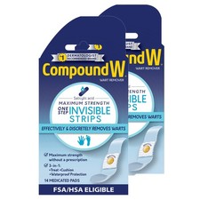Compound W Maximum Strength One Step Wart Remover Strips with Salicylic Acid,