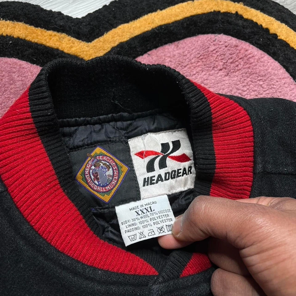 Chaqueta de bombardero vintage Y2K Liga Negra Museo de Béisbol Kansas City Monarchs 3XL Foto 3 de 4