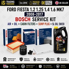 BOSCH SERVICE KIT FILTERS SUMP PLUG 5L OIL FORD FIESTA 1.2 1.25 1.6 MK7 2008-17