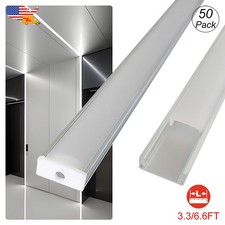 3.3FT Led Light Strip Aluminum Channel Silver With Milky Cover For Kitchen DIY