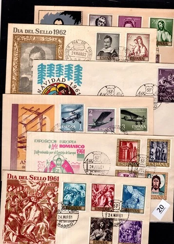 / SPAIN 1961 - 6 FDC - AVIATION - PLANES - RELIGION - CHILD - CHRISTMAS