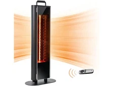 EAST OAK 1500W Patio Tower Heater Waterproof Indoor Outdoor Electric Heater, Blk