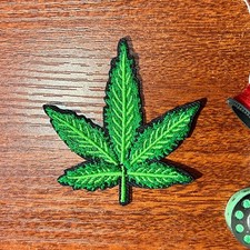Marijuana Leaf Patch Stoner Cannabis Weed Pot Ganja Embroidered Iron On 2.5x2.5"