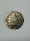 1875-S Seated Liberty Dime 10c Silver Above Bow