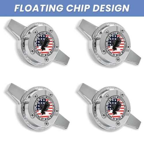 LA Wire Wheels 2-Bar Chrome Heavy Duty Floating Chip Knock-Off Set (4pcs)