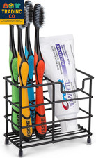 Toothbrush Holder for Bathrooms, Stainless Steel Bathroom Black Toothbrush and T