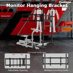 Zootopo Triple Monitor Mount Stand Fits 50mm Round Tube Racing Simulator Cockpit