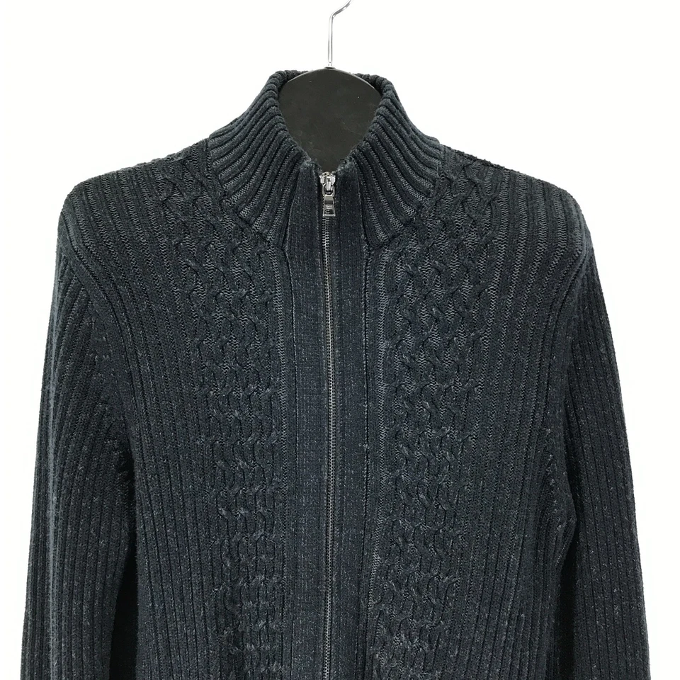 Suéter Calvin Klein Cremallera Completa Cuello Simulado Para Hombre Grande Acanalado Tejido Bolsillos Informal Foto 3 de 4