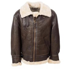 Aviator B3 Shearling Brown Real Sheepskin Leather Flight Bomber Jacket