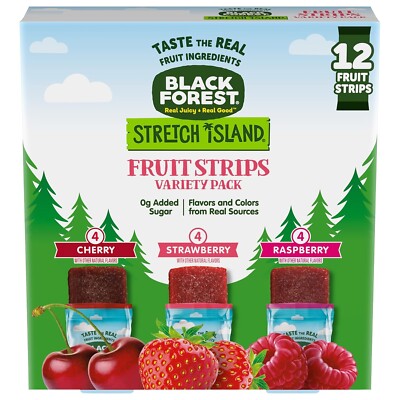 Black Forest, Stretch Island, Fruit Strips, 0g Added Sugar, Non-GMO, 12 ct