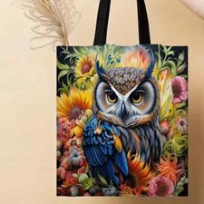 cute owl themed tote bag ideal gift for owl lover unique REF 17
