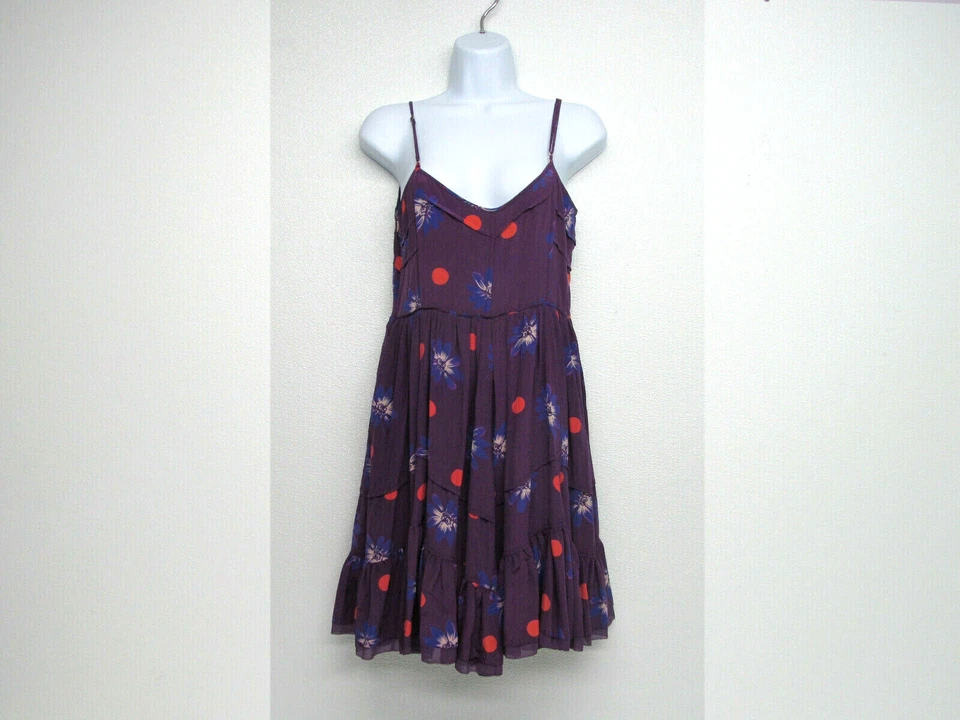 Vestido Juicy Couture Ciruela Real Lunares Estampado Seda Para Mujer Talla 6 Foto 4 de 4