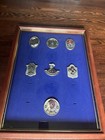 Display Case Of Franklin Mint- Fire Assoc of Philadelphia Ins Co- Pewter Plaques