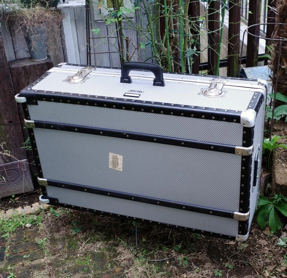 RIMOWA Colorado 1994 2 ruedas lengüeta de tracción carrocería de aluminio estuche de tren 104L plateado Foto 4 de 4