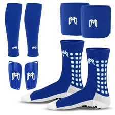 MediCaptain Soccer Grip Socks, Shin Guards, Pre-Cut Sock Sleeves & Guard Straps