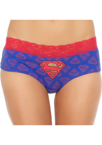 SuperMan Pantie Logo Pattern Large Red Blue Comic Super Hero Clark Fan Lingerie - Photo 1 sur 1