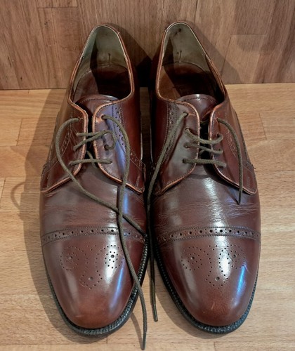 BARKER - Brown Hi-Shine Brogue Mens Hand Finished Shoes UK Size 8 - Free UK P&P - Picture 12 of 14