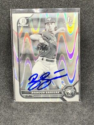 IP AUTO 2022 Bowman Draft Chrome 1st Brandon Barriera RAYWAVE RC Blue Jays #1